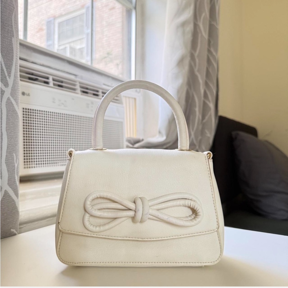 Steve Madden Cream Mini Bag with Bow Detail